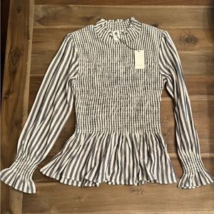 Flawless Woman’s Stripped Ruffled Blouse size Small. NWT